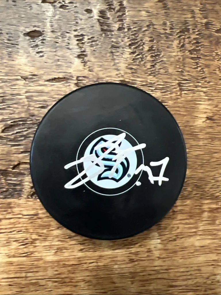 Berkly Catton Signed Seattle Kraken Puck JSA Coa Autographed
