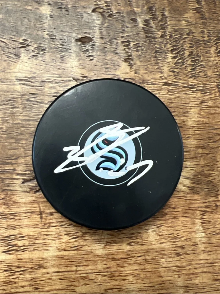 Berkly Catton Signed Seattle Kraken Puck JSA Coa Autographed