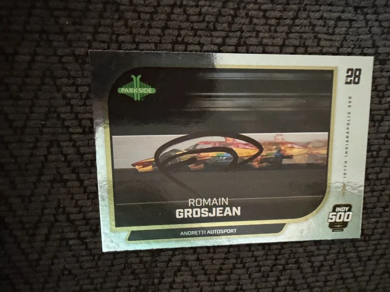 2024 Parkside Indy Car Trading Card 500 Signed Romain Grosjean Parallel Version