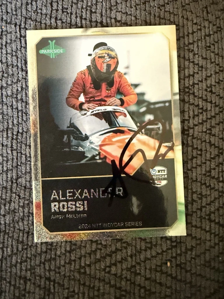 2025 Parkside Indy Car Trading Card Indianapolis 500 Signed Alexander Rossi
