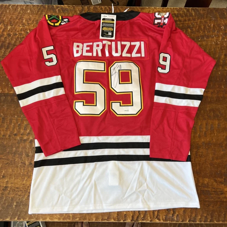 Tyler Bertuzzi Signed Chicago Blackhawks Jersey JSA Coa Autographed