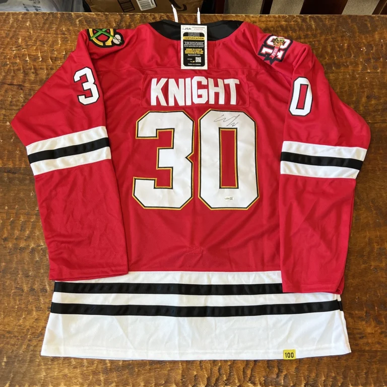 Spencer Knight Signed Chicago Blackhawks Jersey JSA Coa Autographed