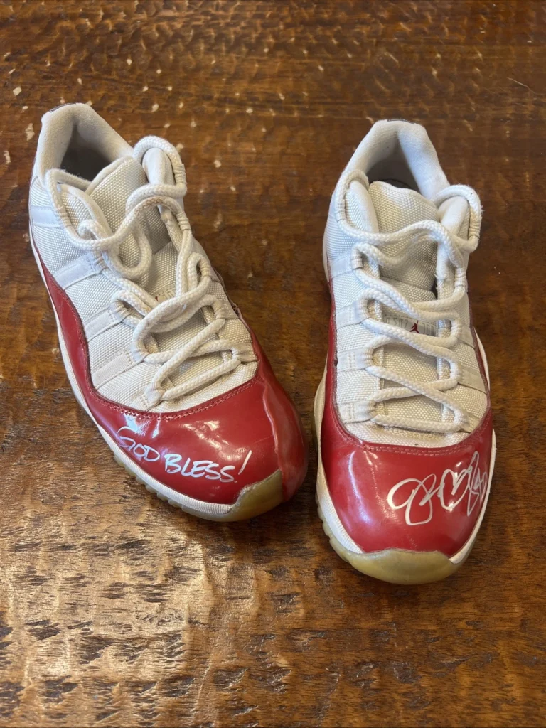 Jesse Chavez Signed Game Used Jordan XI Shoes Cleats JSA Coa Angels Autographed