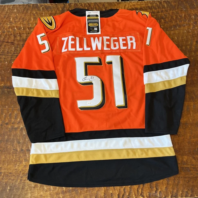 Olen Zellweger Signed Anaheim Ducks Jersey JSA Coa Autographed