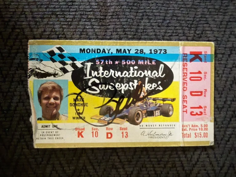 Roger Penske (1972 Owning Winner) Signed Indianapolis Indy 500 Ticket 1973 Race