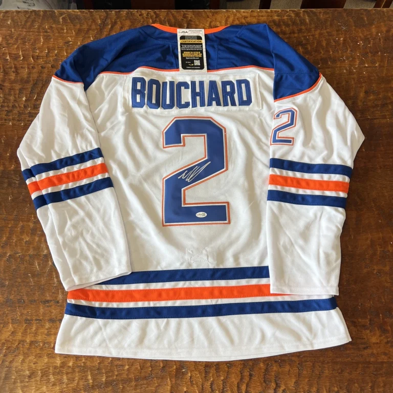 Evan Bouchard Signed Edmonton Oilers Jersey JSA Coa Autographed Hockey