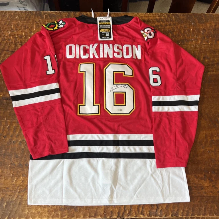 Jason Dickinson Signed Chicago Blackhawks Jersey JSA Coa Autographed