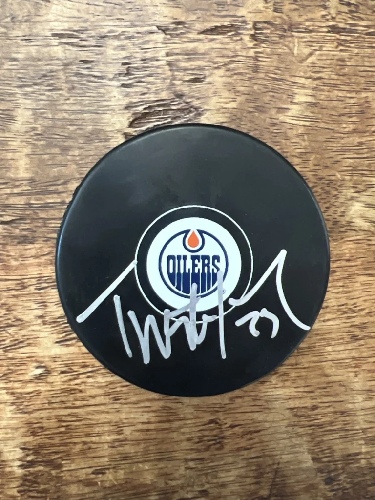 Tristan Jarry Signed Edmonton Oilers Puck JSA Coa Autographed