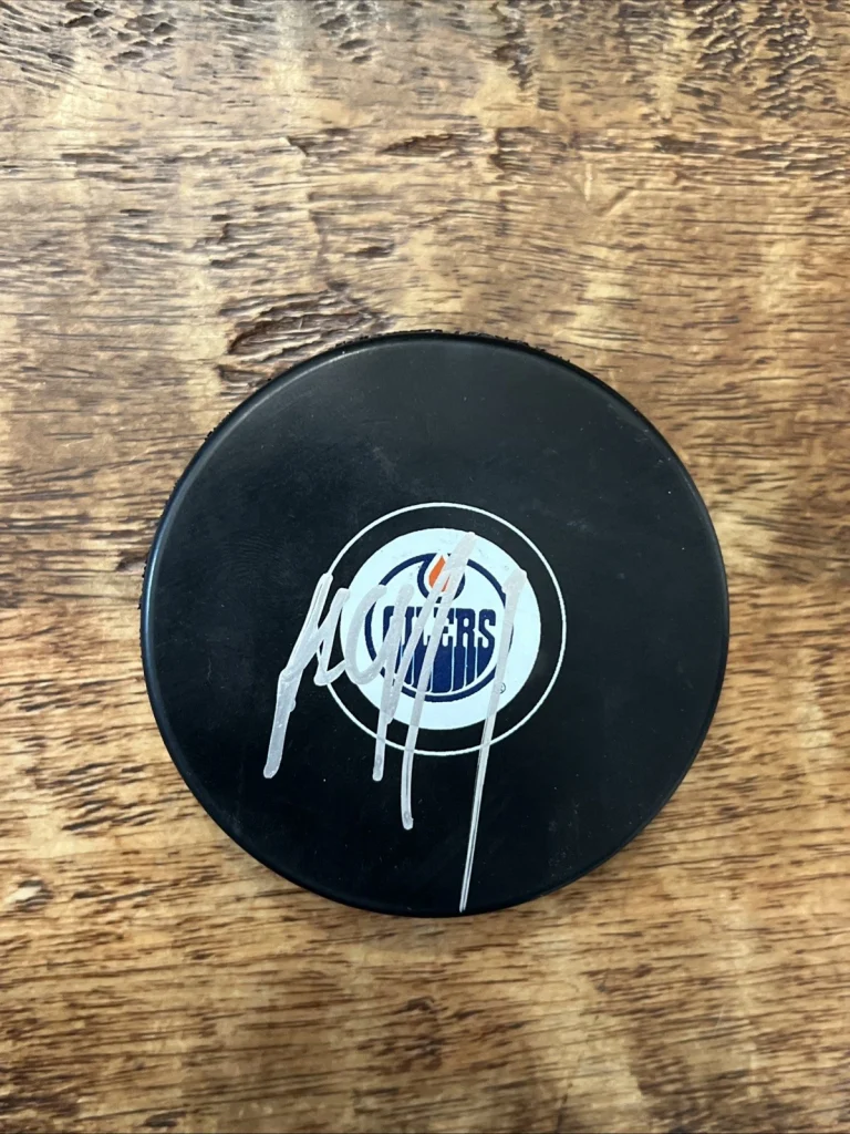 Paul Coffey Signed Edmonton Oilers Puck JSA Coa Autographed