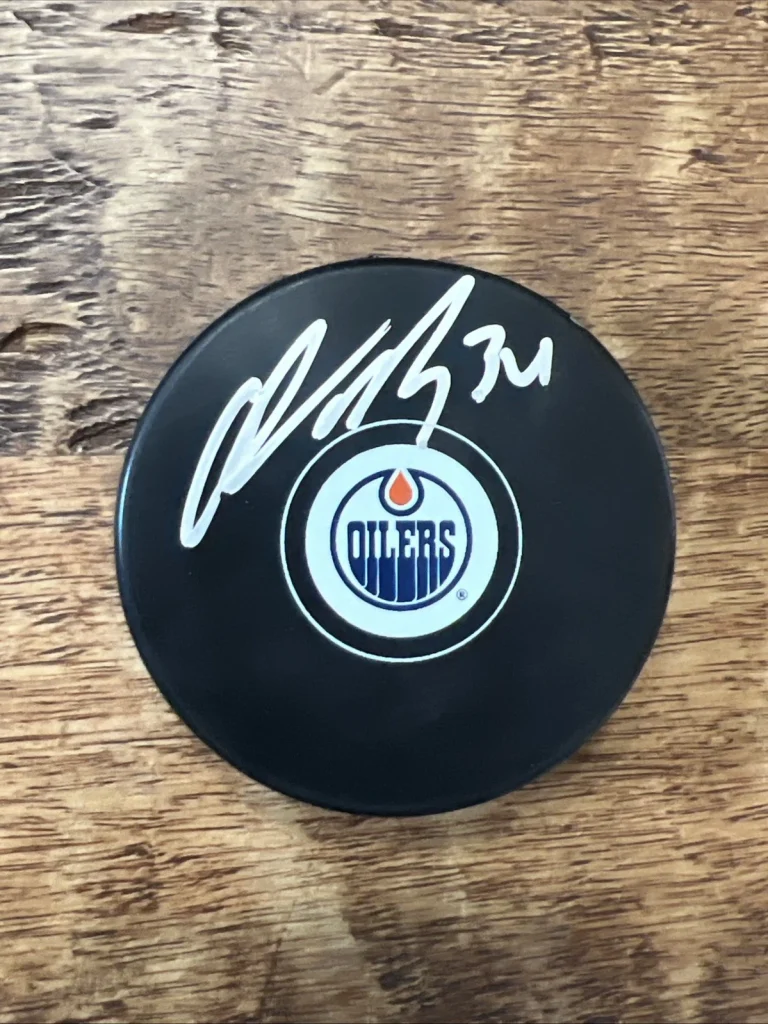 Colton Dach Signed Edmonton Oilers Puck JSA Coa Autographed