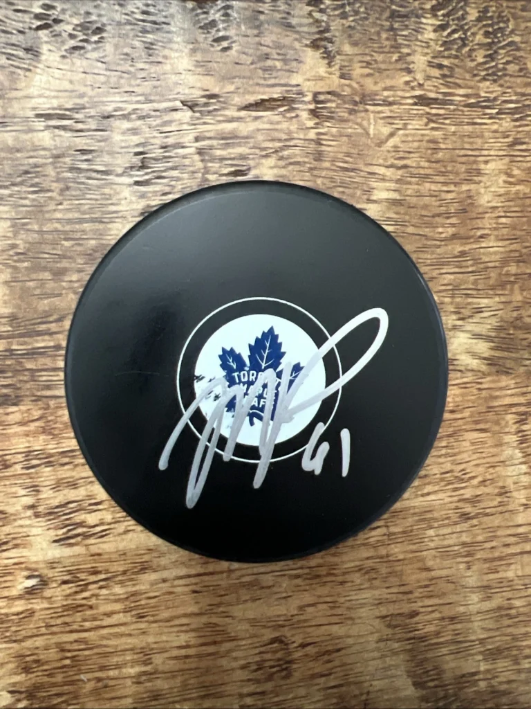 Michael Pezzetta Signed Toronto Maple Leafs Puck JSA Coa Autographed