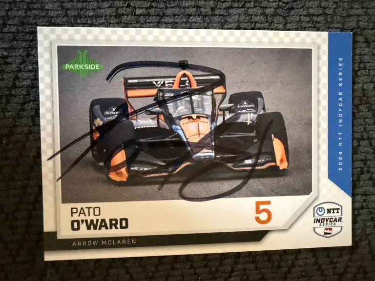 2024 Parkside Indy Car Trading Card 500 Signed Pato O'ward Patricio