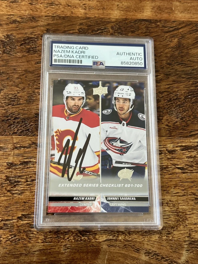 Nazem Kadri IP Signed Upper Deck Card PSA DNA Coa Slab Flames Autographed