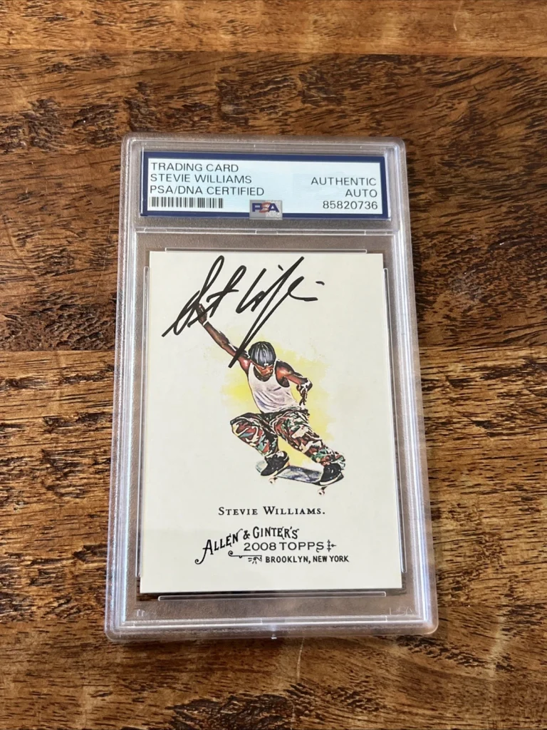 Stevie Williams Signed Allen & Ginter Card Psa Dna Slab Autographed Skateboard