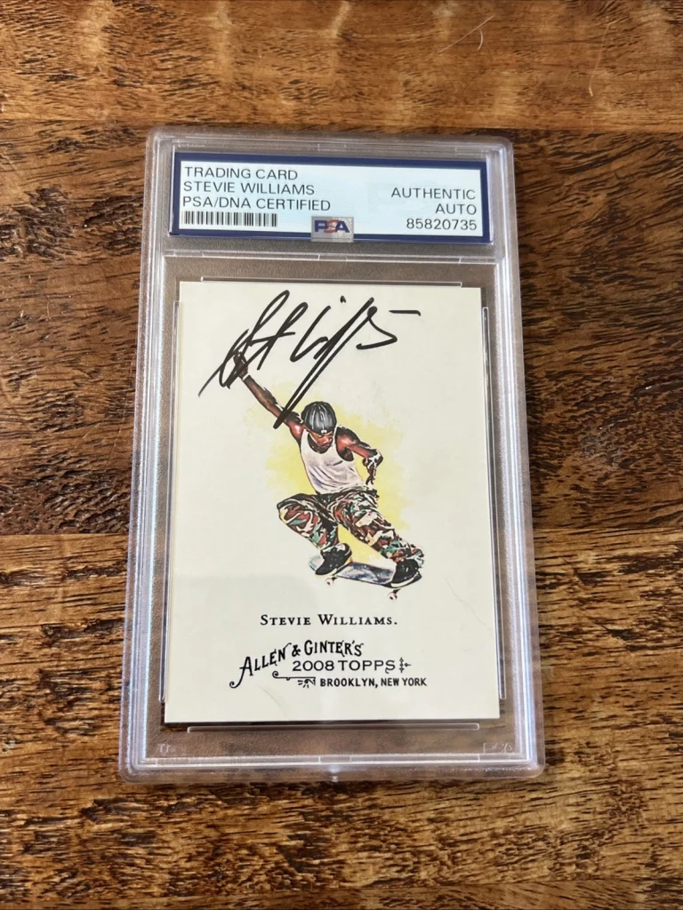 Stevie Williams Signed Allen & Ginter Card Psa Dna Slab Autographed Skateboard