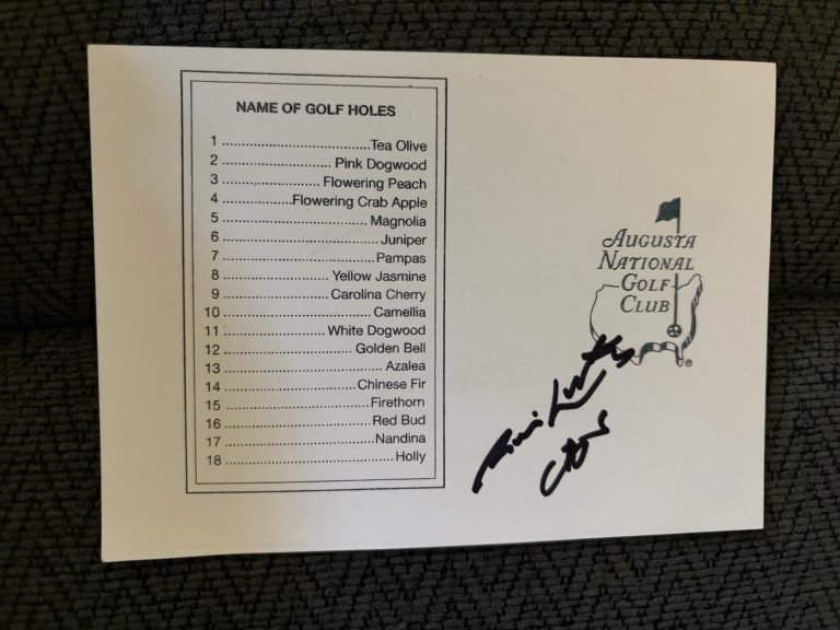 Jim Nantz Signed Masters Scorecard Autographed Announcing Legend