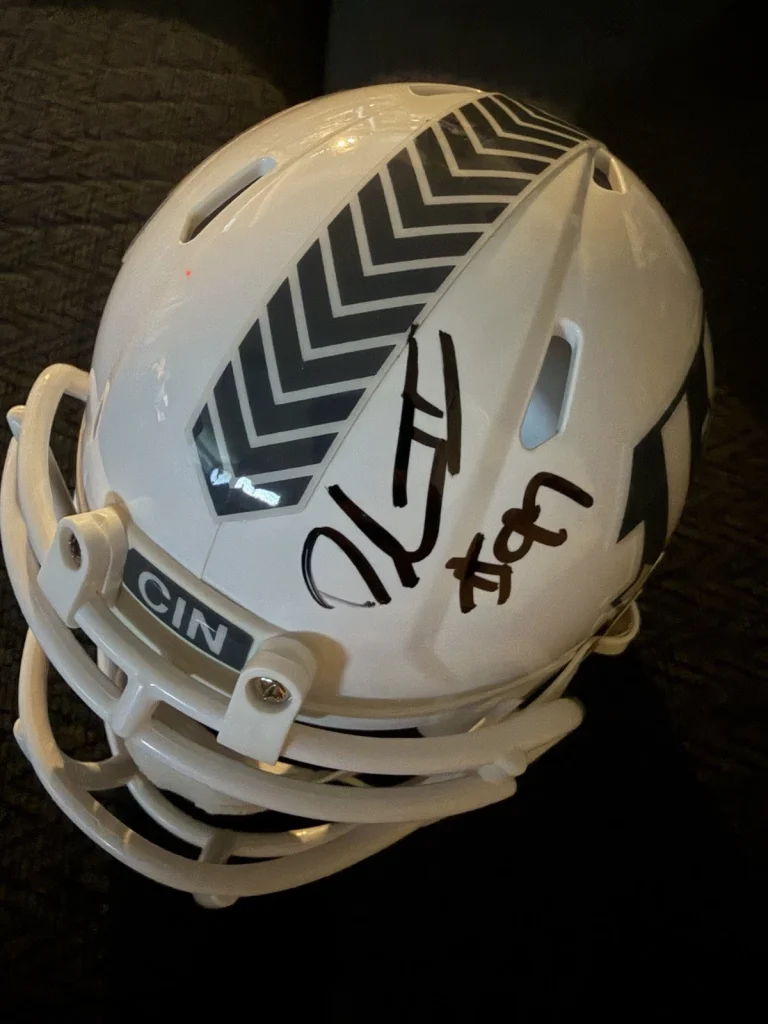 Dexter Lawrence Signed Cincinnati Bengals White Mini Helmet Autographed