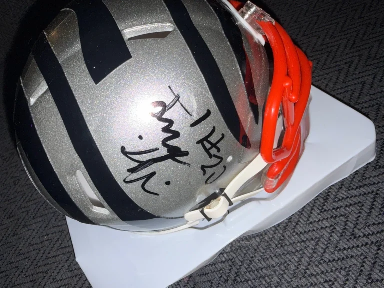 Tacario Davis Signed Cincinnati Bengals Mini Helmet Autographed