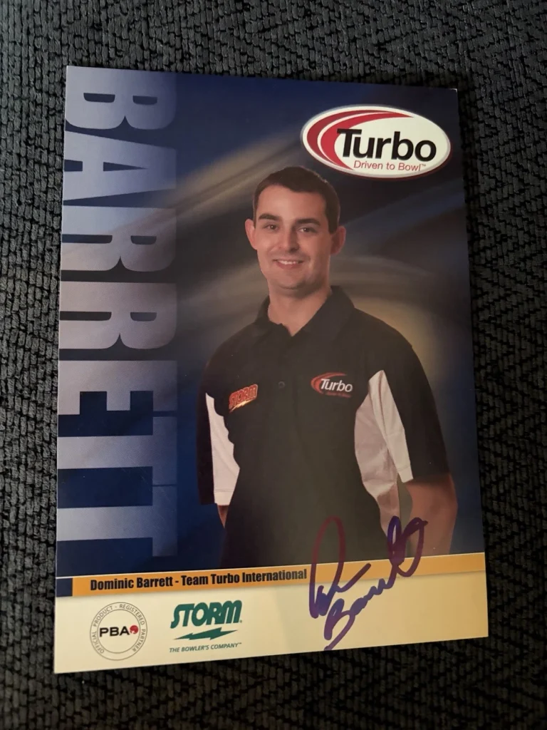 Dominic Dom Barrett PBA Bowling Signed Promo Card Autographed