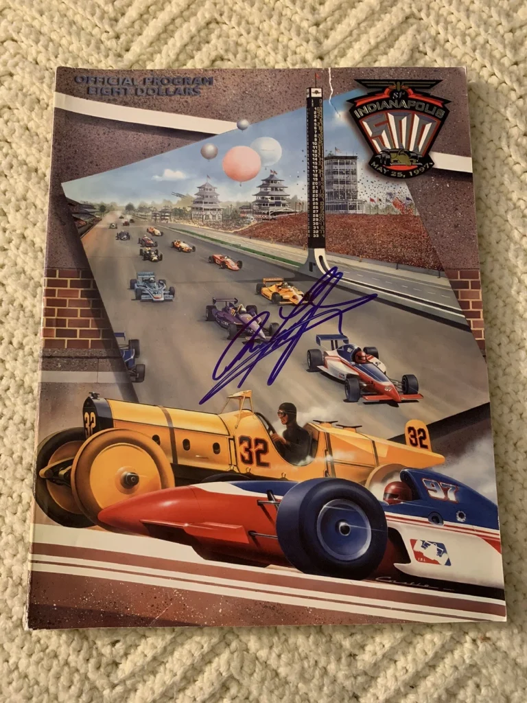 1997 Indy 500 Program Signed By Winner Arie Luyendyk Indianapolis Tear Mid Top