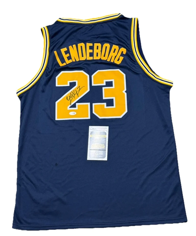 YAXEL LENDEBORG signed (Michigan Wolverines) basketball jersey JSA CM85200