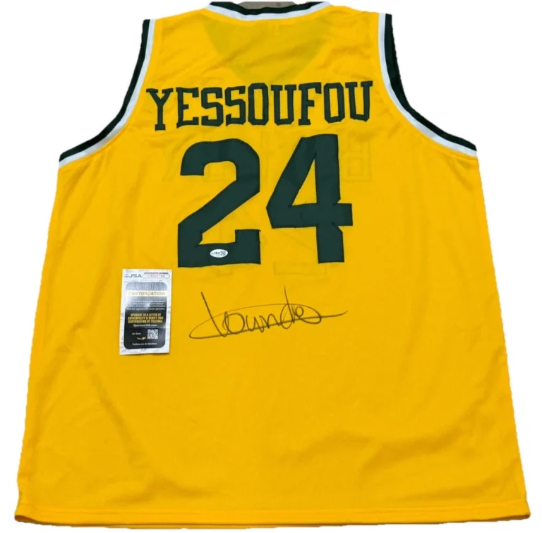 TOUNDE YESSOUFOU signed (BAYLOR BEARS) Yellow basketball jersey JSA CM85788