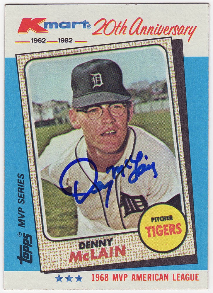 Denny McLain Signed Tigers 1982 Topps Kmart Baseball Trading Card #13 - (SS COA)