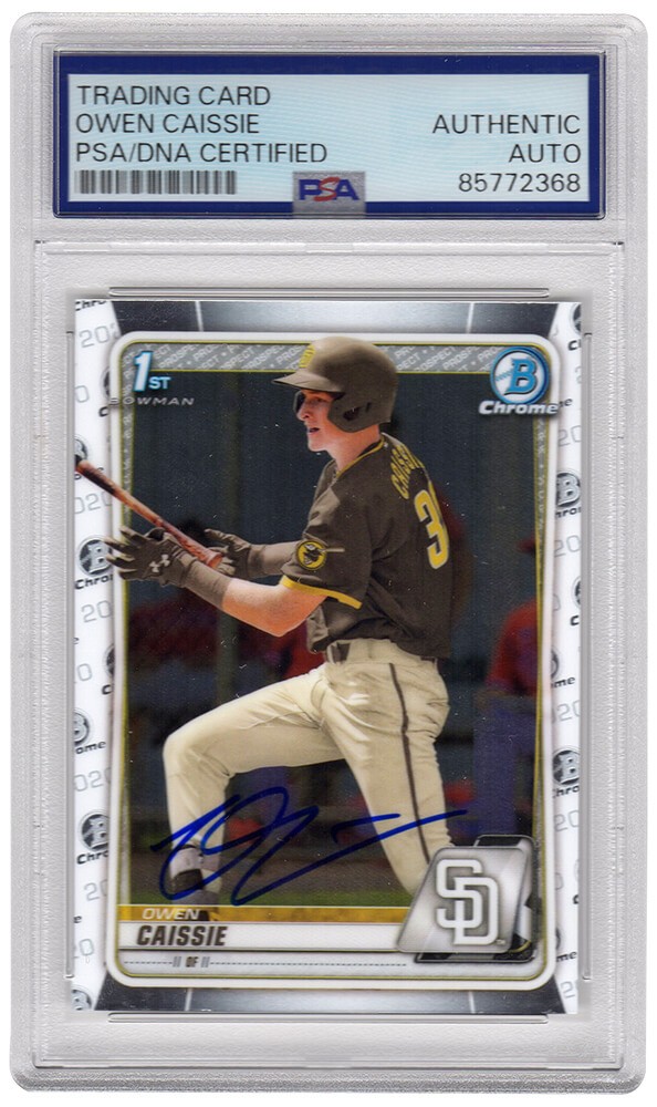 Owen Caissie Signed 2020 Bowman Draft Chrome Baseball Card #BD-49 - (PSA/DNA)