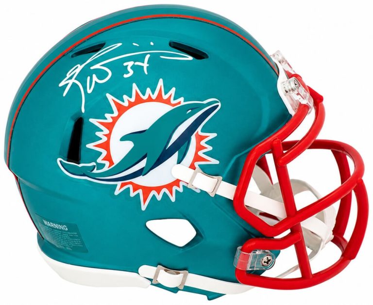 Ricky Williams Signed Dolphins FLASH Riddell Speed Mini Helmet - (SCHWARTZ COA)
