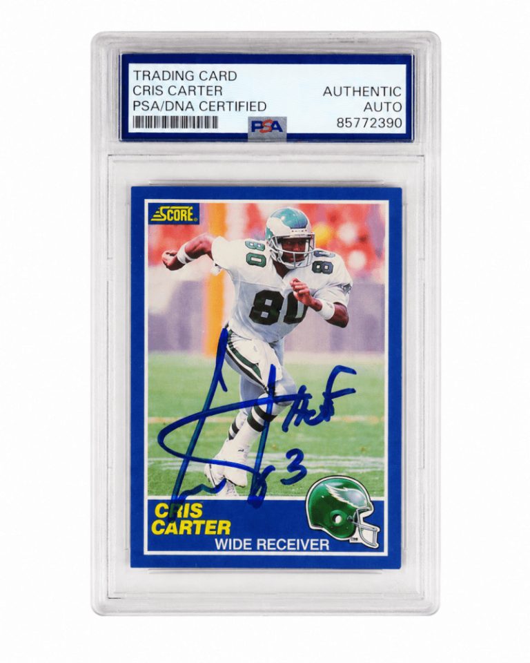 Cris Carter Signed 1989 Score Football Rookie Card #72 w/HOF'13 - (PSA/DNA)