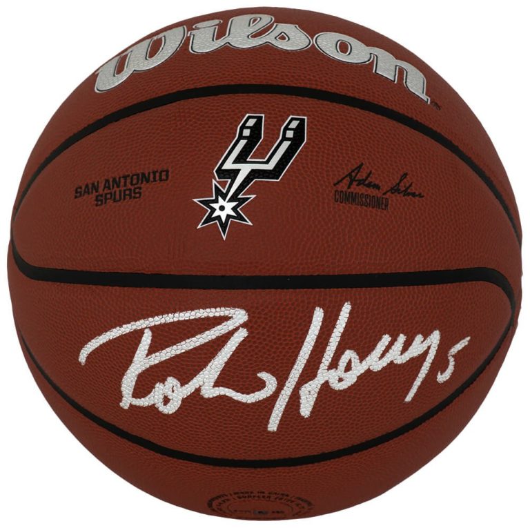 Robert Horry Signed San Antonio Spurs Logo Wilson NBA Basketball -(SCHWARTZ COA)