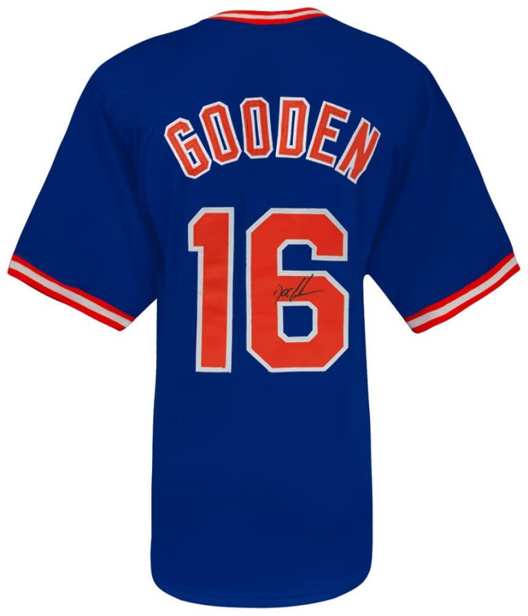 Dwight Gooden (METS) Signed Blue Custom Baseball Jersey - (SCHWARTZ COA)