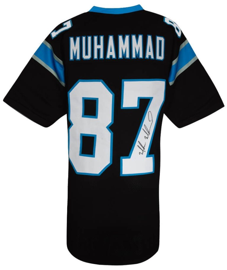 Muhsin Muhammad (PANTHERS) Signed Black Custom Football Jersey - (SCHWARTZ COA)