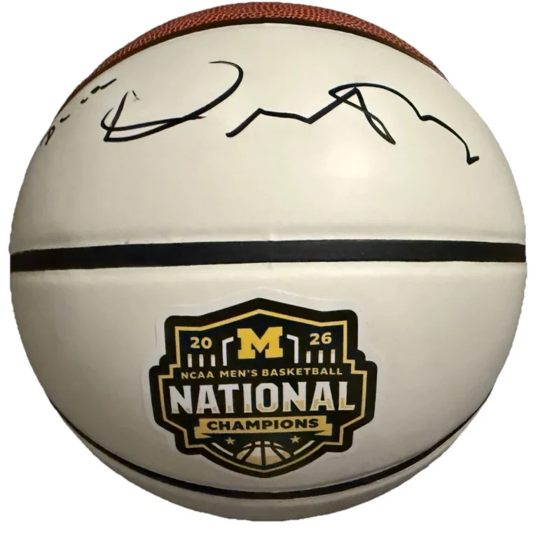 DUSTY MAY signed (MICHIGAN WOLVERINES) logo basketball BECKETT BAS BW07981