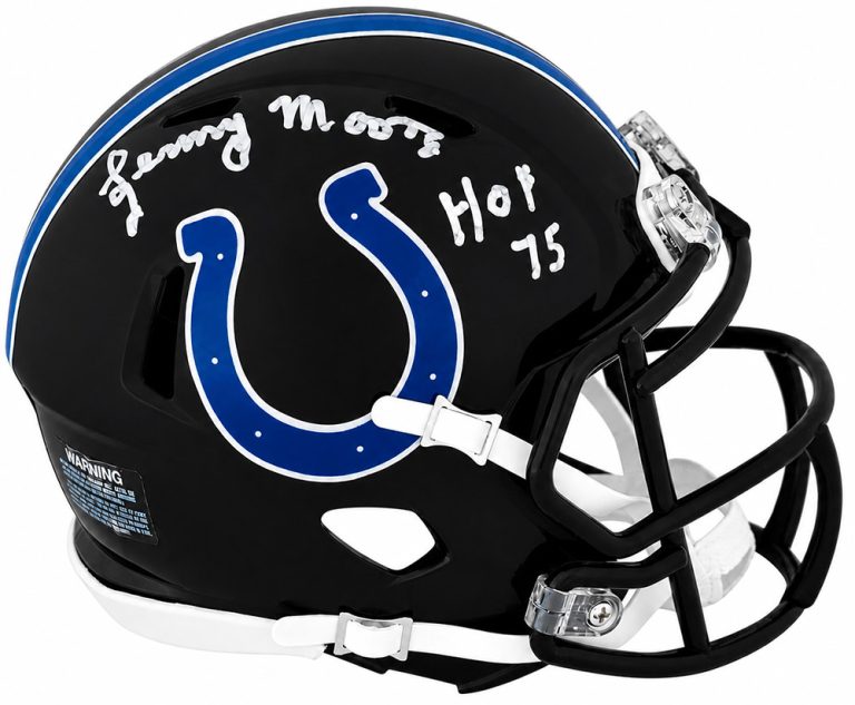 Lenny Moore Signed Colts 2023 Alt Black Riddell Speed Mini Helmet w/HOF - SS COA