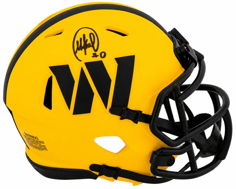 Mike Sainristil Signed Commanders RAVE Riddell Speed Mini Helmet -(SCHWARTZ COA)