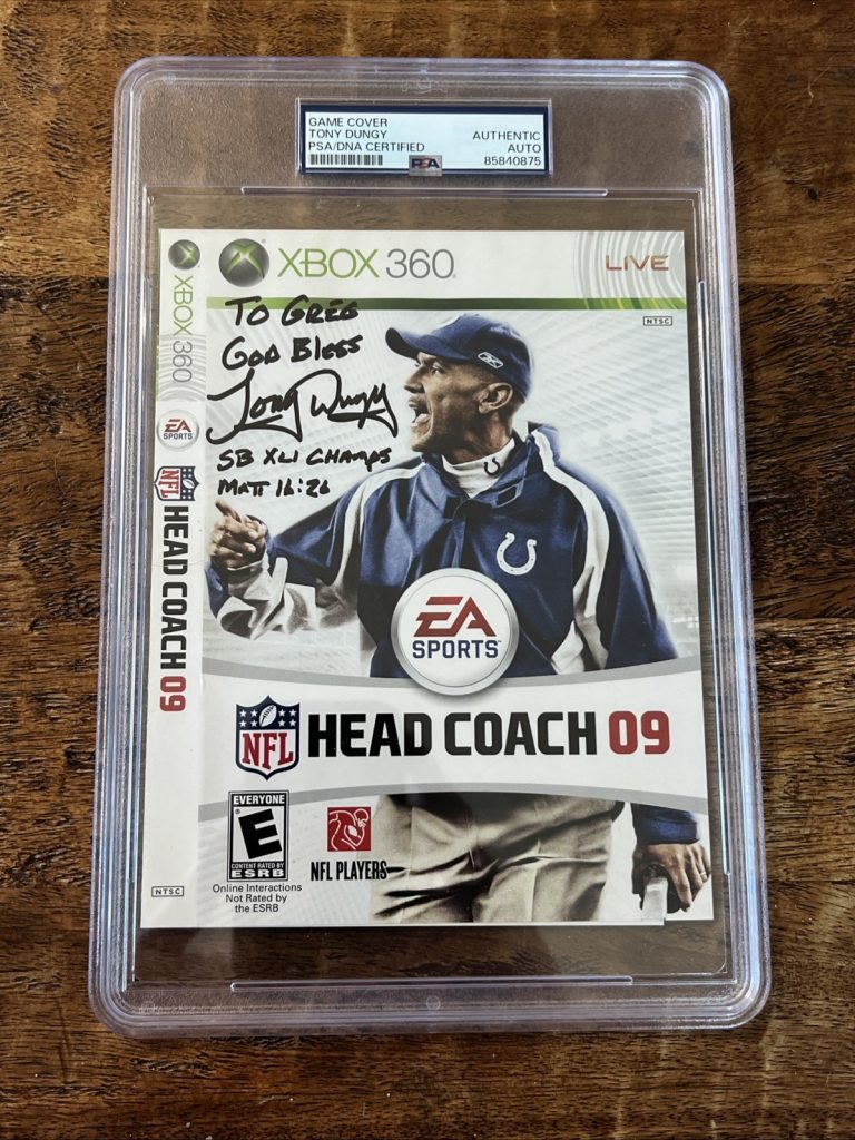 Tony Dungy Signed Head Coach 09 Xbox 360 Video Game PSA/DNA Slab Autographed