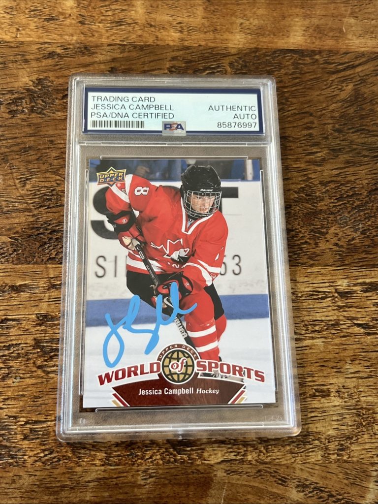Jessica Campbell IP Signed Upper Deck RC Card Psa Dna Slab Kraken Autographed