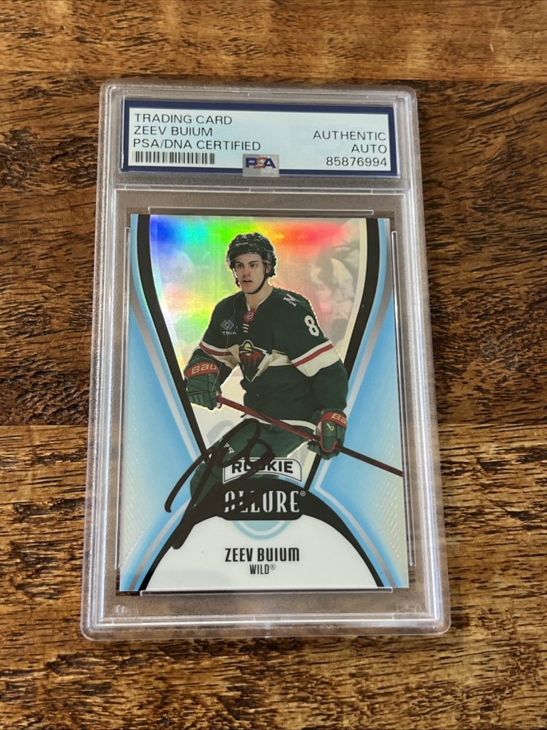Zeev Buium IP Signed UD Allure Rookie Card Psa Dna Coa Slab Wild Autographed