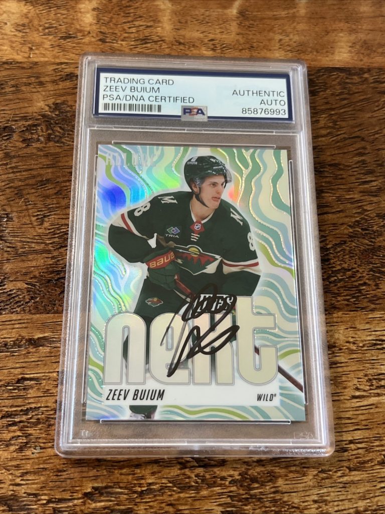 Zeev Buium IP Signed UD Allure Rookie Card Psa Dna Coa Slab Wild Autographed