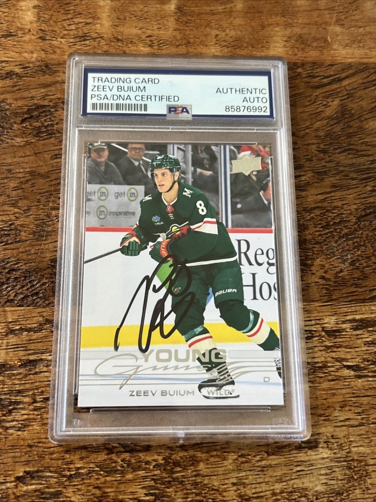 Zeev Buium IP Signed UD Young Guns Card Psa Dna Coa Slab Wild Autographed