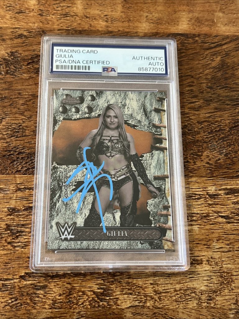 Giulia IP Signed Topps Chrome Cactus Jack Card Psa Dna Slab Autographed WWE