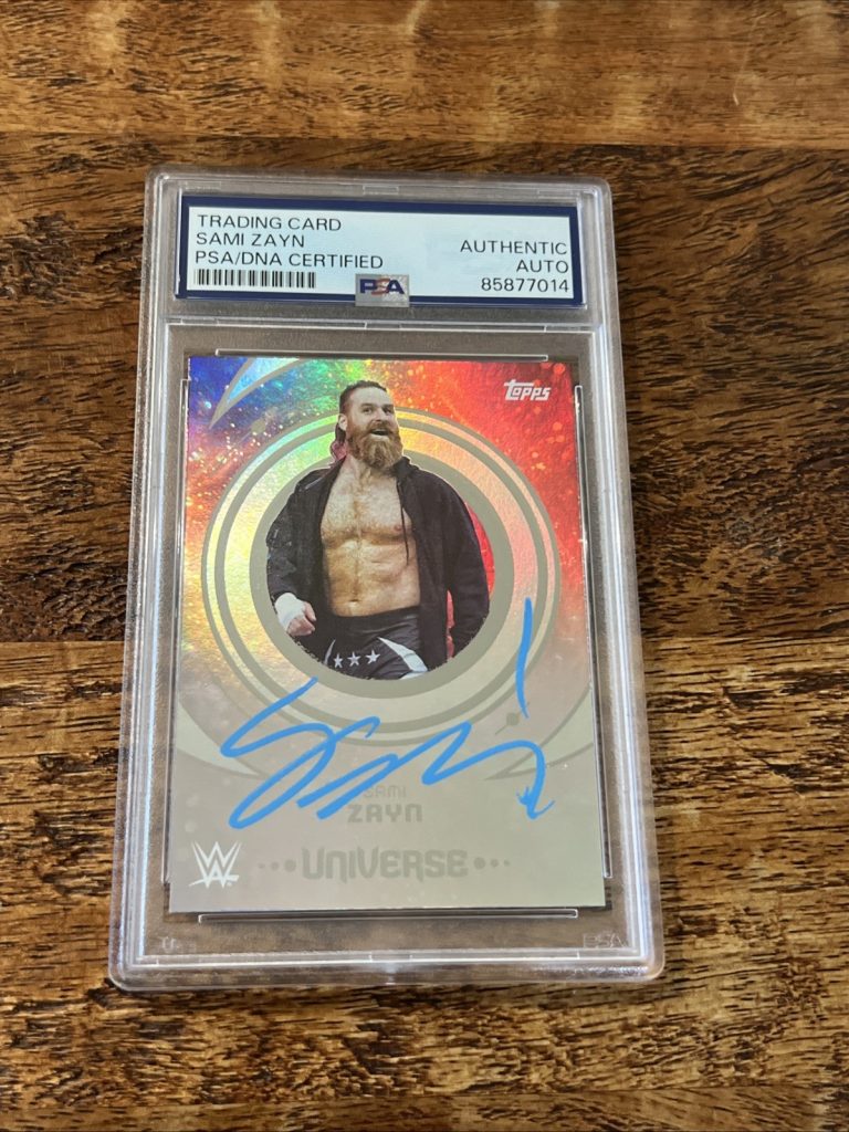 Sami Zayn IP Signed Topps Universe Card Psa Dna Coa Slab Autographed WWE