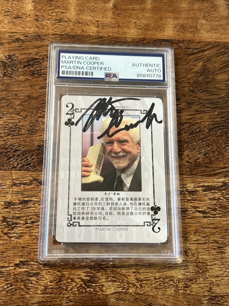 Martin Cooper IP Signed Card Psa Dna Coa Slab Autographed Cell Phone Inventor
