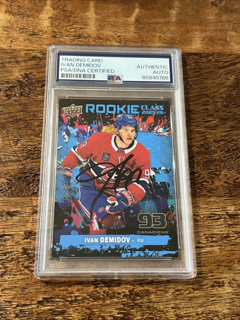 Ivan Demidov IP Signed Upper Deck Rookie Card PSA DNA Slab Canadiens Autographed