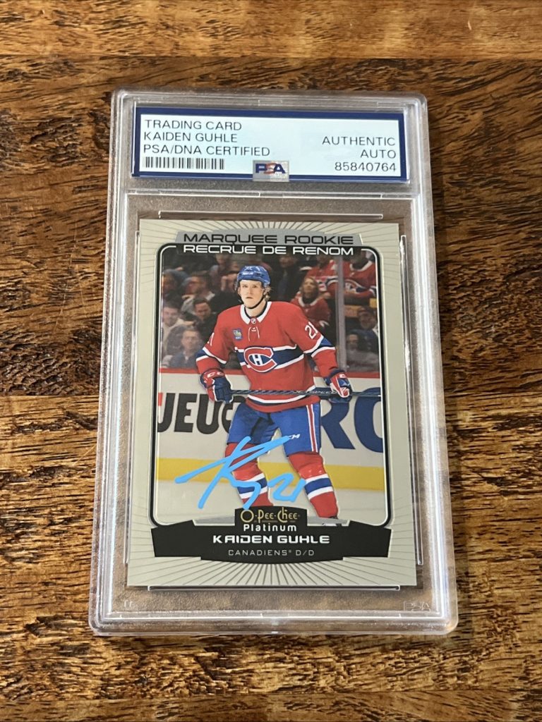 Kaiden Guhle IP Signed OPC Platinum RC Card PSA DNA Slab Canadiens Autographed