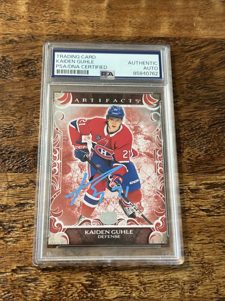 Kaiden Guhle IP Signed UD Artifacts Card PSA DNA Coa Slab Canadiens Autographed