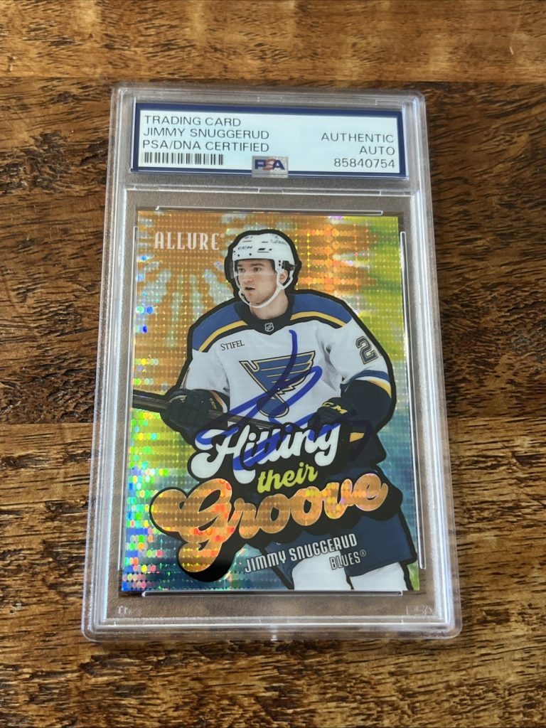 Jimmy Snuggerud IP Signed UD Allure RC Card PSA DNA Coa Slab Blues Autographed