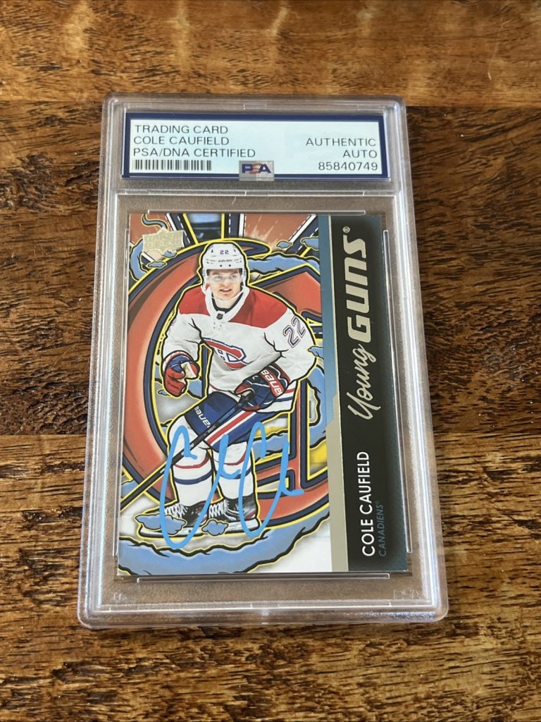 Cole Caufield IP Signed UD Young Guns Renewed Card PSA DNA Slab Canadiens Auto