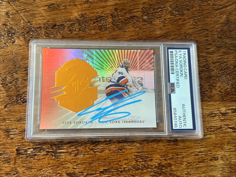Ilya Sorokin IP Signed SPx Card Psa Dna Coa Slab Autographed Islanders